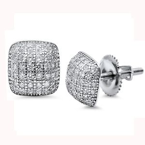 World Of ICEETHON 6mm .84ct Pavé CZ Real .925 Sterling Silver Earrings